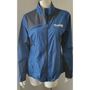 North End Sport Women’s Windbreaker Jacket Size M Vented 3 Pocket Blue Team On